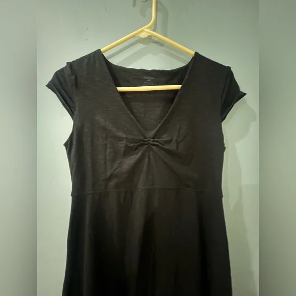 🐸 Horny Toad Rosemarie Dress Women Sz M Black Heathered Tencel Organic Cotton - Picture 8 of 9